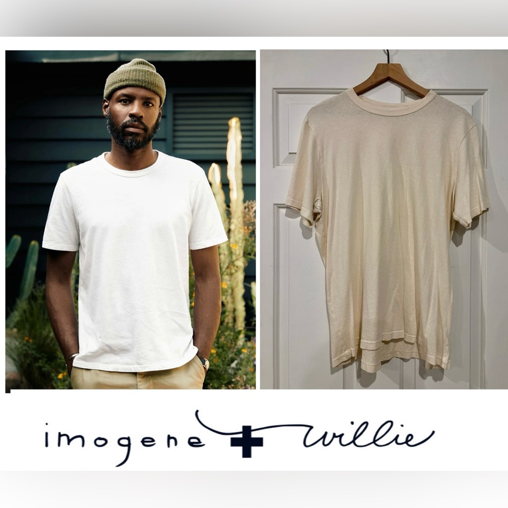 Imogene + Willie. Classic Knit Vintage Crew. White. XL